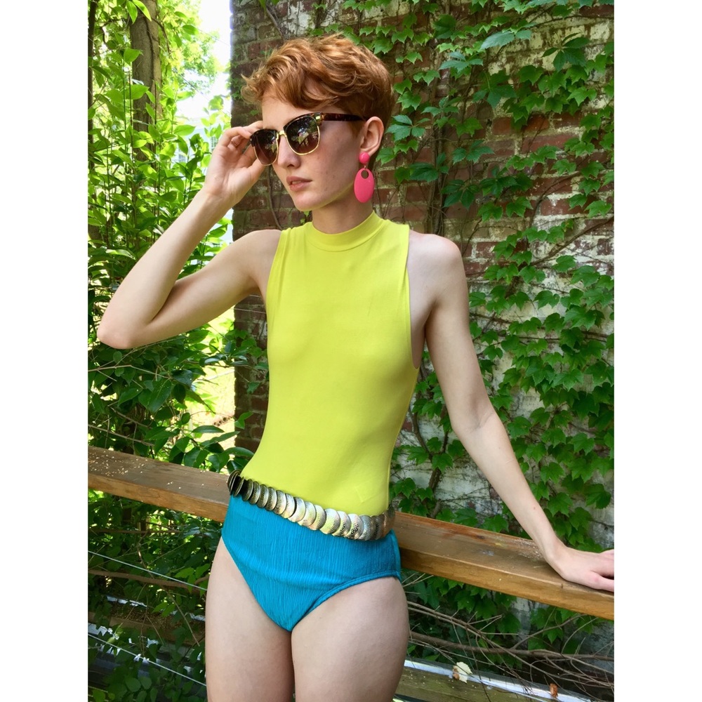 Neon yellow bodysuit